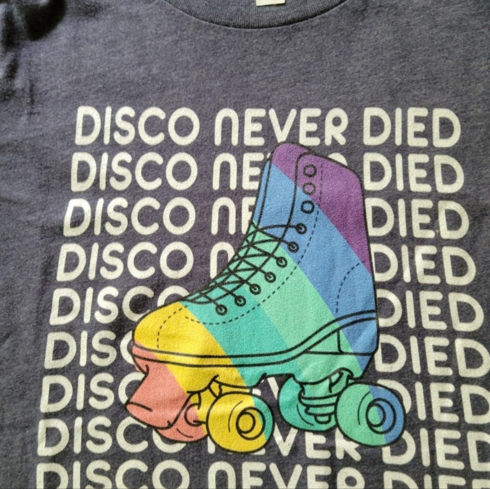 🌈Disco Never Died retro tee sz men's S - Picture 2 of 3